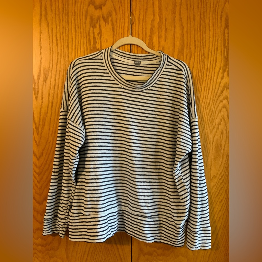 Aerie Navy and White Striped Sweater